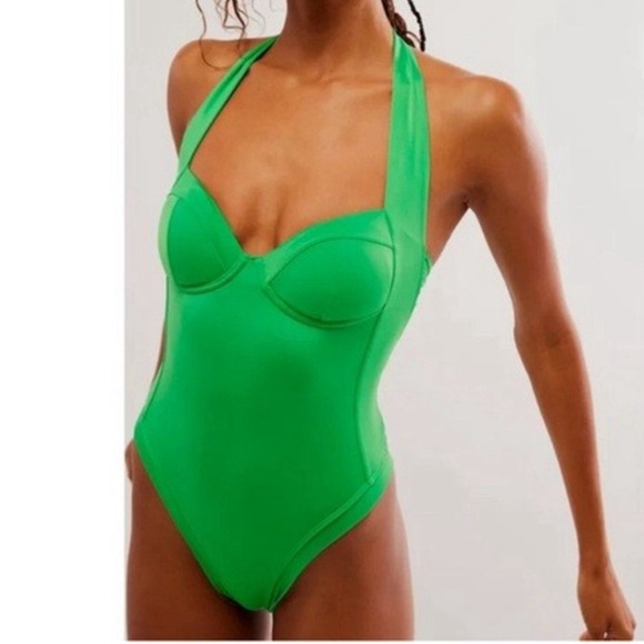 Free People/Anthropologie/Revolve Brand: WE ARE HAH Swimsuit Halter Padded - Picture 3 of 11